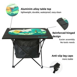 ROCK CLOUD Portable Camping Table Ultralight Aluminum Camp Table with Storage Bag Folding Beach Table for Camping Hiking Backpacking Outdoor Picnic, Size M