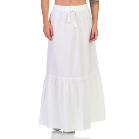 VERO MODA Women's Maxi Skirt VMPretty Long Summer Skirt Boho, snow white