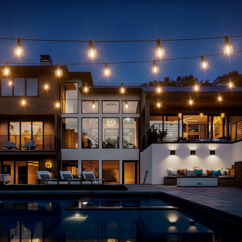 Svater Solar Outdoor String Lights 50 FT, G40 Patio Lights