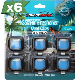 Auto Lufterfrischer - 6 Stück (6 x 4 ml) - Auto Duft Beseitigen und verhindern Sie schlechte Gerüche in Ihrem Auto - Lange Haltbarkeit bis zu 180 Tage - Frischer Meeresbrise-Duft