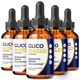 (5 Pack) GlicoShield – Premium Liquid Drops Formula to Help Support Natural Flow, Balanced Levels & Circulation, Clean, Natural Gotas | Easy and Convenient GlicoShield Daily Use (150 Servings)