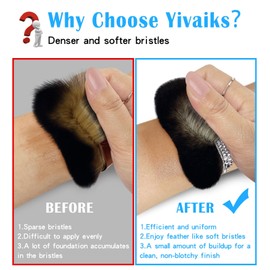 Yivaiks Self Tanner Brush Bling Kabuki Tanning Brush Rhinestones Ultra Dense and Thick Wide-Headed Large Body Makeup Brushes for Flawless Leg Makeup （Square White Rhinestone）