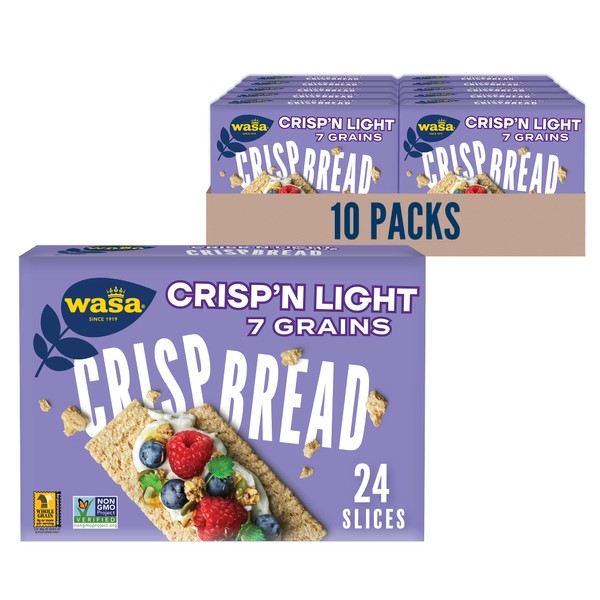Wasa Crisp'n Light 7 Grain Cracker Bread, 4.9 Ounce (Pack of 10)