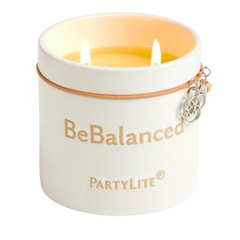 PartyLite Be Peaceful Geranium + Pine Jar Candle, 40-50 Hour Burn Time, Relaxing Citrus, Geranium Scents, Clove, Vanilla, Cashmere Woods, Tranquil Aromatherapy
