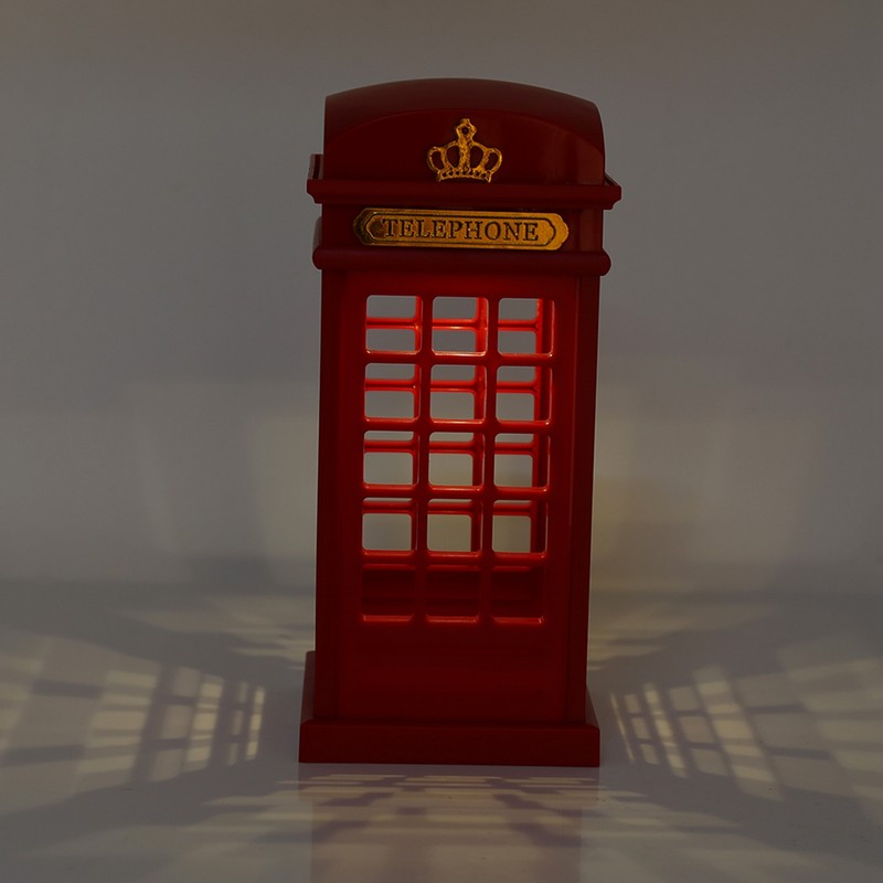 Creative Retro Classic Telephone Booth Night Light Touch Sensor Dimmable
