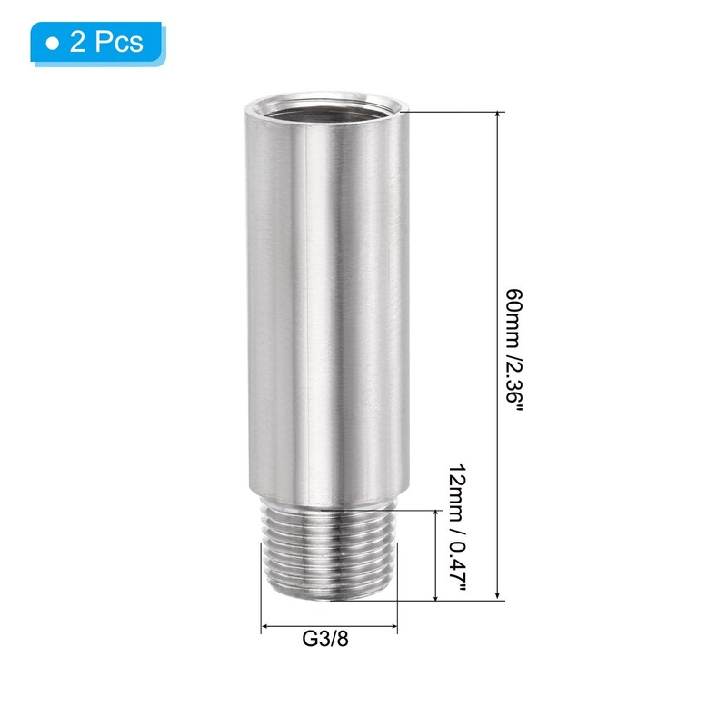 PATIKIL 304 Stainless Steel Shower Head Extension Arm, 2 Pack