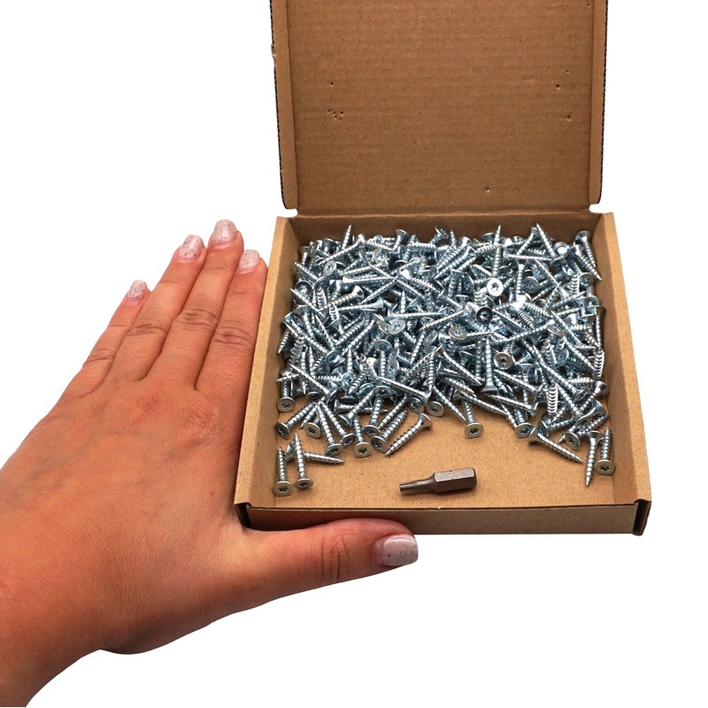 SKIR'CO (300 pcs) Zinc Plated Steel Wood Screws 3.5 x