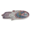 Pink Chakra Hamsa Palm Mandala and Evil Eye Ceramic Dish