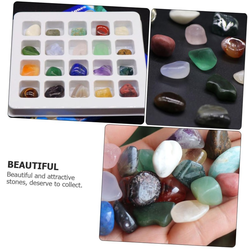 Gatuida Natural Crystal Ores 2 Boxes Set Learning Rough Ore
