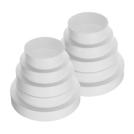 Vent Systems 80, 100, 120, 125, 150 Plastic Reducer for Pipes and Pipes made of HVAC, PVC, ABS Plastic, 8-15 cm - Pack of 2