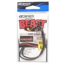 Owner BC Beast Twistlock 5130 Wide Gap Hook with Screw Spiral for Rubber Fish and Jigs, Offset Hook with Spiral, Jig Hook, Size / Package Contents: Size 10/0 - 2 Pieces
