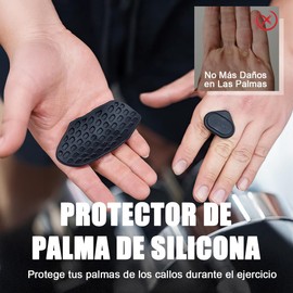 2 Pares Puños de Entrenamiento Antideslizantes, Guantes para Gym Mujer y Hombre, Empuñaduras Ergonómicas para Levantamiento de Pesas, Entrenamiento, Hogar y Gimnasio (Negro y Gris)