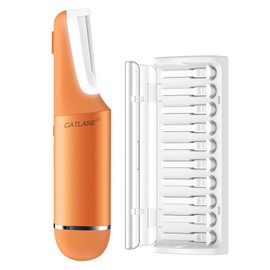 Dermaplane Women's Facial Razors - Sonic Exfoliating and Peach Fuzz System Blade in Cosmic Orange