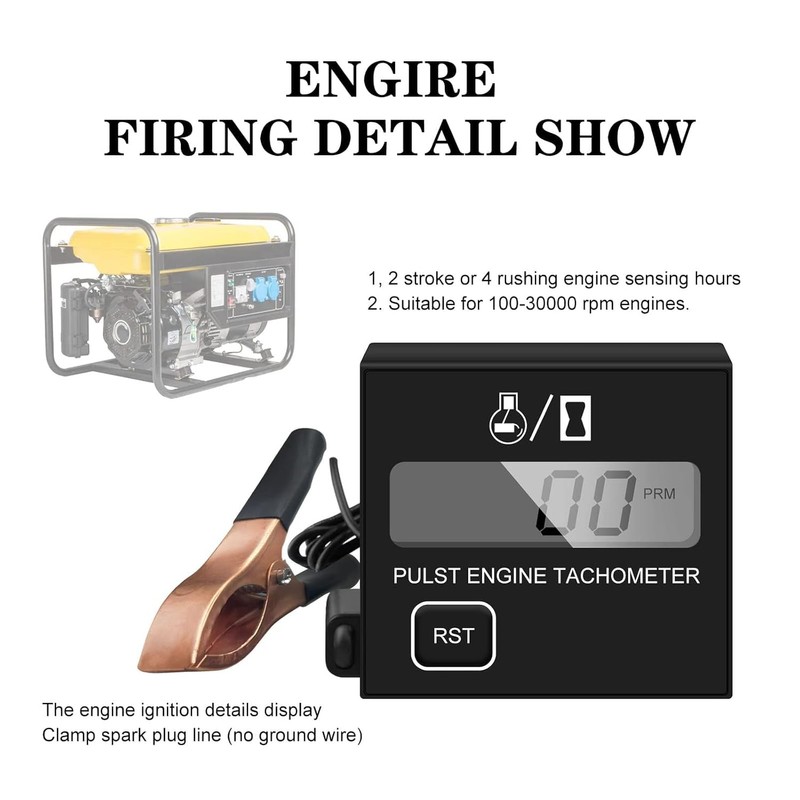 Digital Chainsaw Tachometer Car Spark Plugs Engine Digital Tach Meter