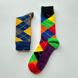 Men's Fun Set Dress Socks-Colorful Funny Novelty Cotton Funky Crew Socks Pack,Art Socks -12 pairs -Size 10-13