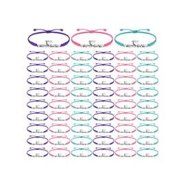 Sureio 48 Pulseras de Gimnasia para Regalar Pulseras Trenzadas de Cuerda Ajustable Regalos de Navidad Joyas de Gimnasia Suministros para Fiestas de Gimnasia para Gimnastas(Color Clásico)