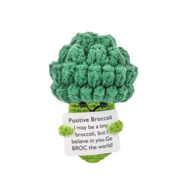 KufaerBeam Funny Positive Vegetable Crochet Plushies, Emotional Support Carrot with Positive Card, Motivational Mental Health Gifts for Colleagues, Friends,Classmate(Positive Vegetable Carrot Edition)