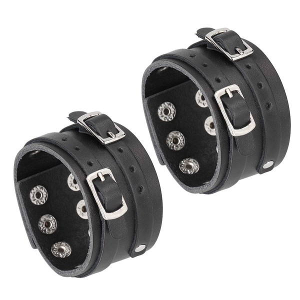 Brazalete de Cuero Ancho de 2 Piezas, Cinturón de Muñequera