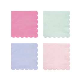 Meri Meri Disposable Paper Napkins (Pack of 20), Scalloped Edge, 2 Sizes, 15 Colors, Party Napkins