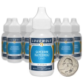 Loudwolf Industrial & Scientific Glycerin / 10 Fl Oz / 10 Dropper Bottles / 99.7% Pure USP Food Grade / USA
