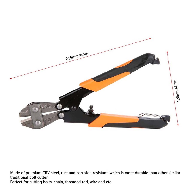 8 Inch Mini Bolt Cutter, Heavy Duty Wire Cutters with