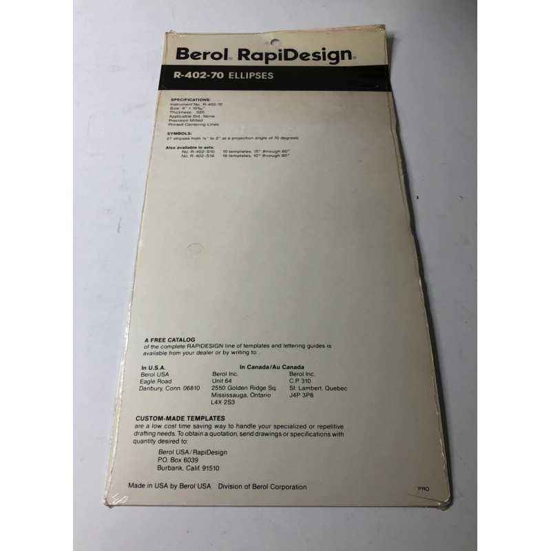 Berol RapiDesign Ellipses 402-70