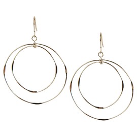 SPUNKYsoul Thin double Hoop Light Wight Earrings in Gold and Silver for Women (Gold)