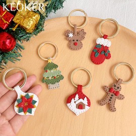 Keoker Christmas Keychain Polymer Clay Cutter, Christmas Clay Cutters for Polymer Clay Jewelry, Polymer Clay Keychain Cutters, 10 Shapes Stitch Keychain Cutter, Elk Deer Polymer Clay Earring Cutters