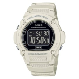 Casio Digital White Resin Band Unisex Watch W-219HC-8BVDF, Strap
