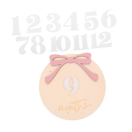 Hohopeti 1 Set Monthly Milestone Discs Wooden Photoshoot Props for Growth Documentation Easy to Clean and Portable Milestone Signs for Newborn Photography