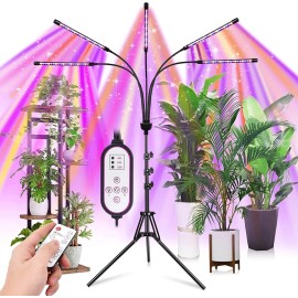KEELIXIN 5 Head Spectrum Grow Light with Adjustable Stand and Remote Timer for Plants