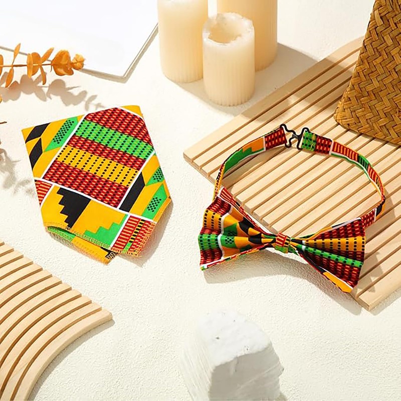 Kente nyama African Print Cloth Tie Sets Kente Bow Tie