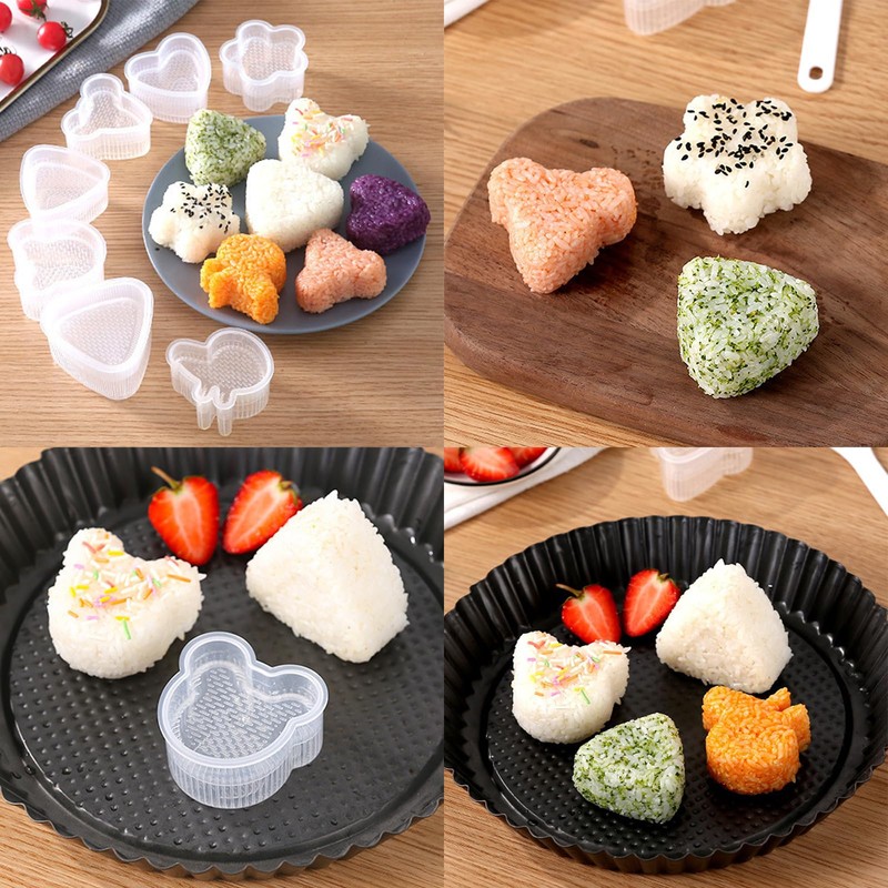 EOQPDECD 8 Pcs Triangle Rice Ball Maker with Spatula -