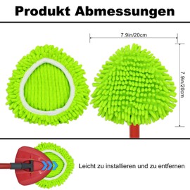 Floor Mop Replacement Cover Microfibre Mop Replacement Head Compatible with Vileda Turbo EasyWring & Clean Spin Mop System Replacement Mop Head Replacement Cover Pack of 4