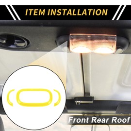 REPAIROCK 1 Set Front Rear Roof Reading Light Trim Cover for Jeep Wrangler JK 4 Door 2011-2017 Dome Light Reading Light Lamp Panel Cover Trim ABS Yellow