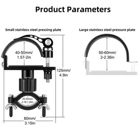 MiOYOOW Bike Flashlight Mount, 360° Rotation Adjustable Bike Torch Clamp Stainless Steel Bike Light Holder for Cycling