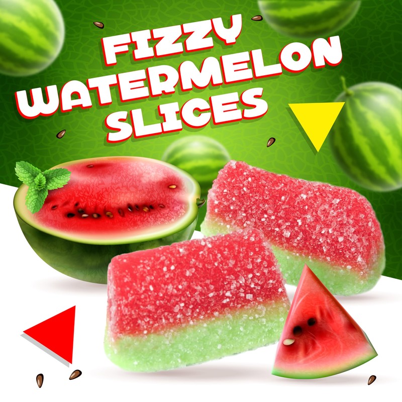 Watermelon Slices Gummy Candy (1 Pound Bag)