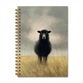 Xiyurlk Jesus and Lamb Christian Spiral Notebook,Church Notes Notebook Journal for Women, Religious Journal Diary Gift, Black Sheep Notebook,Rustic Cottagecore Spiral Notebook Journal, 5.5x8.3 Inc