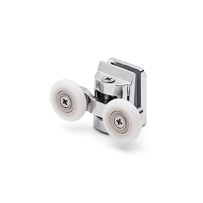 2 x Twin Top Zinc Alloy Shower Door Rollers/Runners/Wheels 23mm