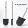 Flat Head Toilet Brush with Wall-Mounted Holder – Flexible Bathroom