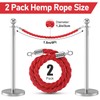 kaiyomi 2 Pack Red Hemp Braided Stanchion Rope, 5 Feet