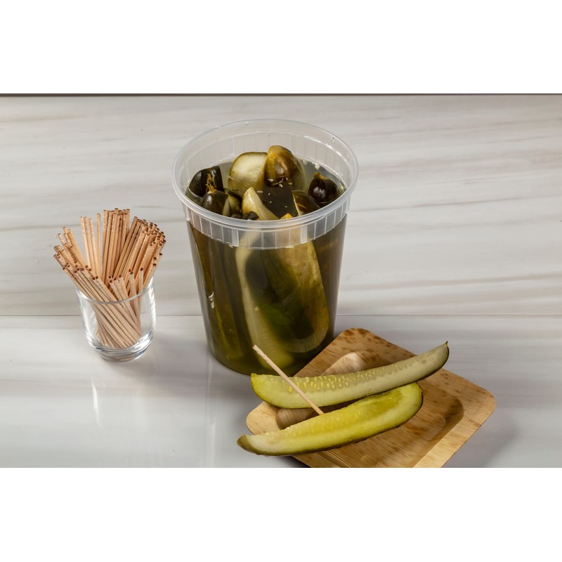 AmerCare 32 Ounce Clear Deli Container with Lid Combo, Case