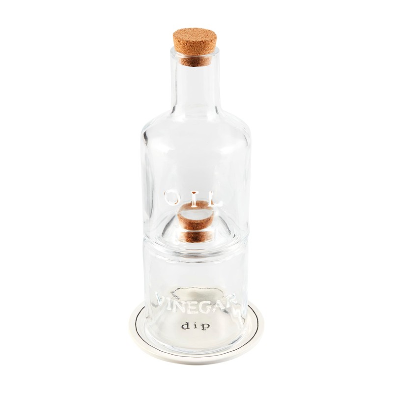Mud Pie Stacked Oil and Vinegar Set, Glass, 9 1/2"