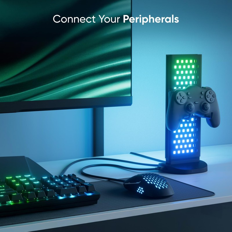 Nanoleaf Pegboard Desk Dock – 3‑in‑1 Desk Hub with Dual‑Sided