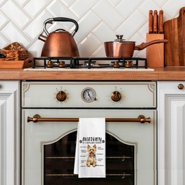 LKETW Funny Yorkshire Terrier Dog Kitchen Towels, Yorkie Gifts for Women, Yorkshire Terrier Lovers Hand Dish Towels for Women Men, Dog Anatomy Tea Towel Dog Room Decor for Home Kitchen Bathroom