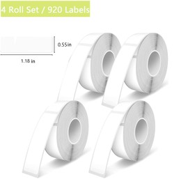 D30 Labels Label Maker Tape 920 PCS Compatible with D30 Laminated Office Labeling Sticker Replacement, 14mm x 30mm (0.55 x 1.18 Inch), Waterproof Adhesive Label Printer Tape Paper 4-Roll