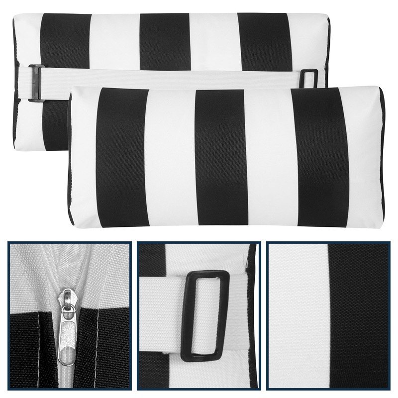 ZOBGOWE Outdoor Pillow for Chaise Lounge Chair, 2pcs Striped Chaise