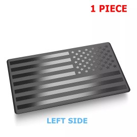 Miniduinio 3D American Flag Emblem Sticker Metal Decal Black  5"x 3" Car Truck SUV Decor - 1 Left Flag Decal