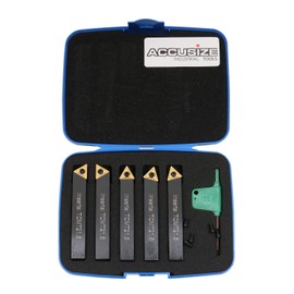 Accusize Industrial Tools 3/8 inch 5 pc Indexable Turning Tool Set, 2380-5062