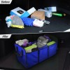 Blue,Rear Trunk Organizer Storage Box Bin Cooler Bag Collapsible Car